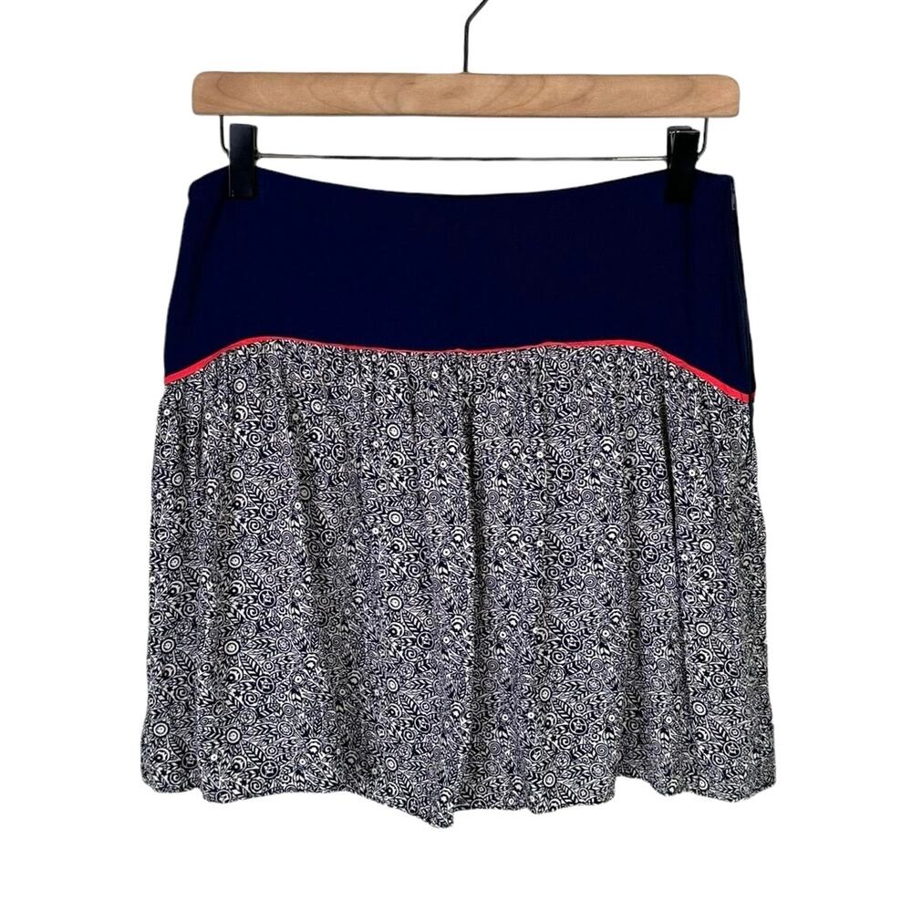 Naf Naf Navy Print Circle Skater Mini Skirt